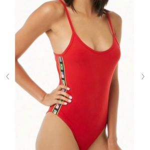 Forever 21 Red Bodysuit with Flags - Size Small